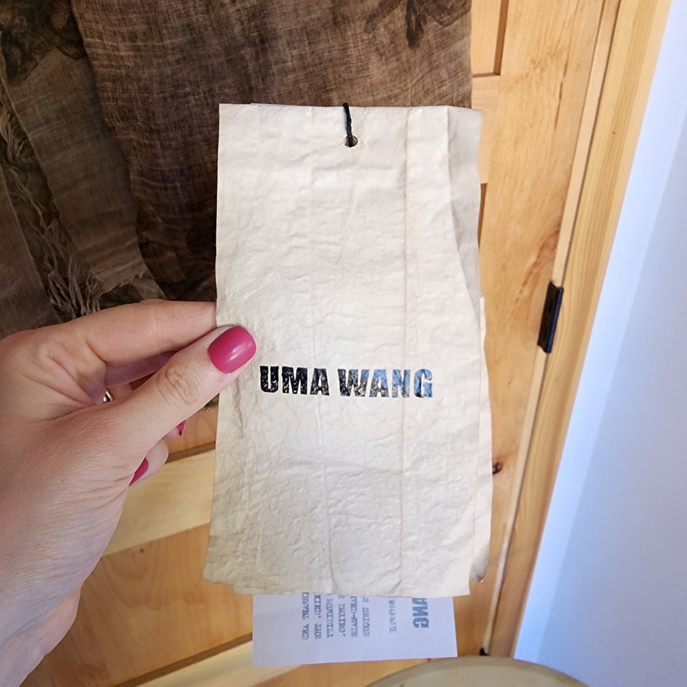 NWT Uma Wang Brown Lightweight Cotton Luxury Printed Scarf UA0225 Made in Italy - Picture 2 of 13